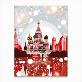 Moscow, Illustration In The Style Of Pop Art 2 Canvas Print