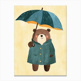 Bear In The Rain Canvas Print