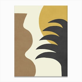 Mediterranean Abstract Neutral Gold Brown Black Canvas Print