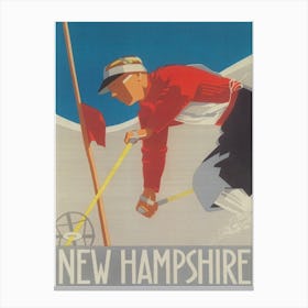 New Hampshire Skier Vintage Ski Poster Canvas Print