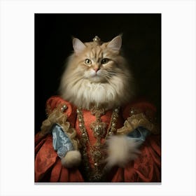 Tudor Style Cat In Medieval Dress 3 Canvas Print