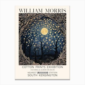 William Morris Exhibition Poster - Night Sky Canvas Print