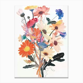 Gerbera Daisy 1 Collage Flower Bouquet Canvas Print