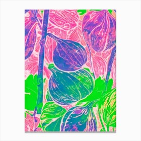 Shallot Risograph Retro Poster vegetable Canvas Print