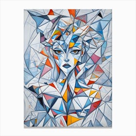Geometric Abstract Woman Canvas Print