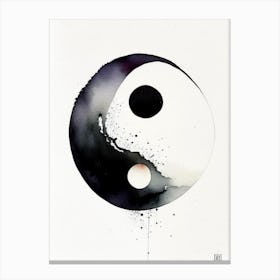 Minimal 1 Yin and Yang Japanese Ink Canvas Print