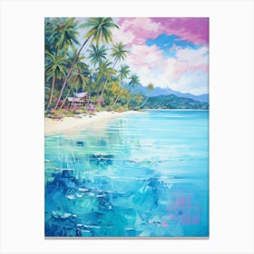 An Oil Painting Of Matira Beach, Bora Bora 4 Canvas Print