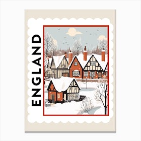 Retro Winter Stamp Poster Stratford Upon Avon United Kingdom 2 Canvas Print