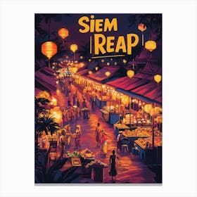 Aihrgdesign A 1970s Inspired Travel Poster For Siem Reap 2 Canvas Print