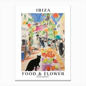 Food Market With Cats In Ibiza 2 Poster Canvas Print