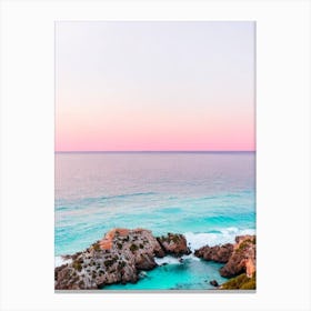 Voutoumi Beach, Antipaxos, Greece Pink Photography  Canvas Print