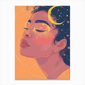 Moon black women Canvas Print