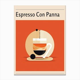 Espresso Con Panna Midcentury Modern Poster Canvas Print