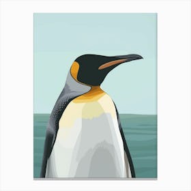 Emperor Penguin Saunders Island Minimalist Illustration 4 Canvas Print