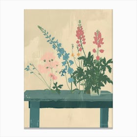 Flowers On A Table Canvas Print