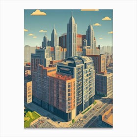 3d Cityscape Canvas Print