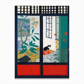 Open Window With Cat Matisse  Inspired  Style Tokyo Japan 1 Canvas Print