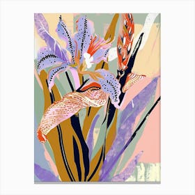Colourful Flower Illustration Lavender 4 Canvas Print