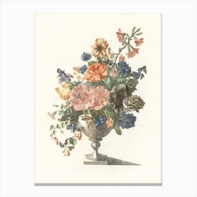 Flowers In A Silver Vase 1 Canvas Print