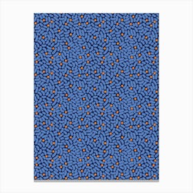 Blue And Orange Splashes Pattern Canvas Print