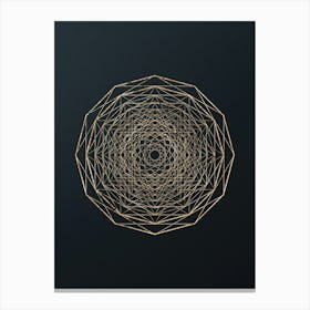 Abstract Geometric Gold Glyph on Dark Teal n.0273 Canvas Print