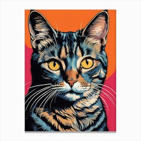 Cat Portrait Pop Art Style (19) Canvas Print