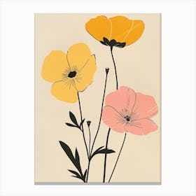 Lima Flower Market Boho Minimalist Style Canvas Print