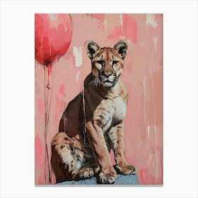 Cute Puma 4 With Balloon Canvas Print