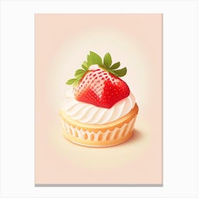 Strawberry Shortcake, Dessert, Food Marker Art Illustration Canvas Print