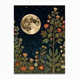 Moon In Forest Style William Morris 5 Canvas Print