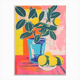 Lemons In A Pot Canvas Print