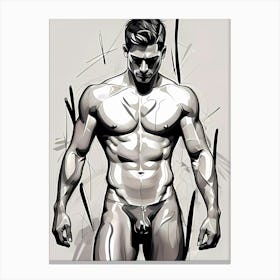 The Hunk Male Sketch Canvas Print