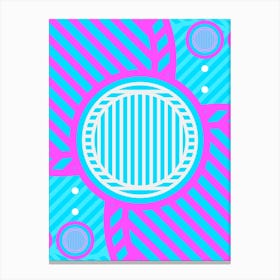 Geometric Glyph in White and Bubblegum Pink and Candy Blue n.0009 Canvas Print