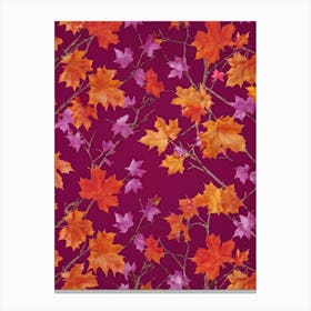 Abstract Autumnal Wallpaper Featuring A Vivid Top View Of An Oak And A Maple Tree Their Branches Ab (4) Canvas Print