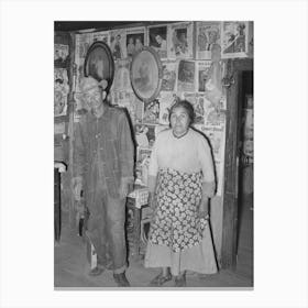 Indian Tenant Farmer And His Wife, Mcintosh County, Oklahoma By Russell Lee Canvas Print