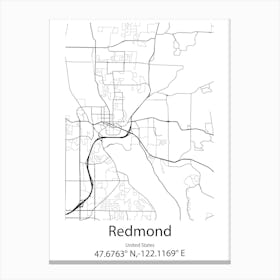 Redmond,United States Minimalist Map Canvas Print