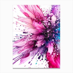 Abstract Watercolor Paint Splash On White Background Canvas Print