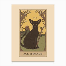 Ace Of Wands   Cats Tarot Canvas Print