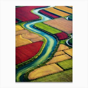 Aerial View Of A River Canvas Print
