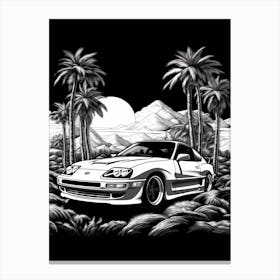 Toyota Supra Tropical Drawing 2 Canvas Print