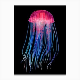 Box Jellyfish Neon Illustration 1 Canvas Print