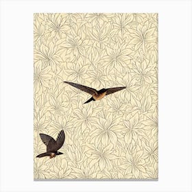 Chimney Swift William Morris Style Bird Canvas Print