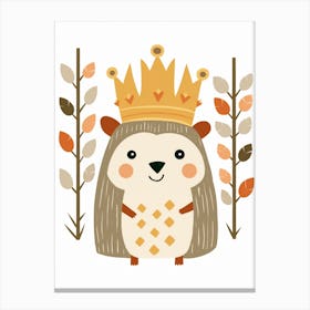 Little Hedgehog 3 Wearing A Crown Canvas Print