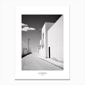 Poster Of Almeria, Spain, Black And White Analogue Photography 3 Canvas Print