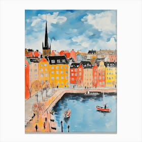 Copenhagen, Dreamy Storybook Illustration 3 Canvas Print