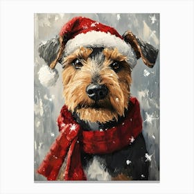 Christmas Airedale 4 Canvas Print