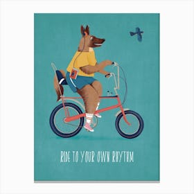 Ride to Your Own Rhythm Dog on Bike Listening to Music Canvas Print