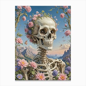 Floral Skeleton no1 Canvas Print