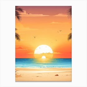 Sunset On The Beach Canvas Print