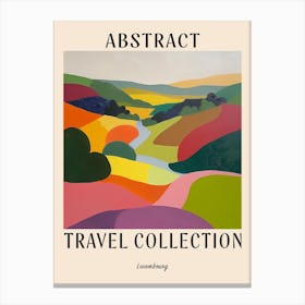 Abstract Travel Collection Poster Luxembourg 3 Canvas Print